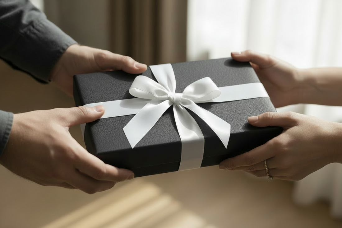 Elegant gift box with ribbon for jewellery gift giving