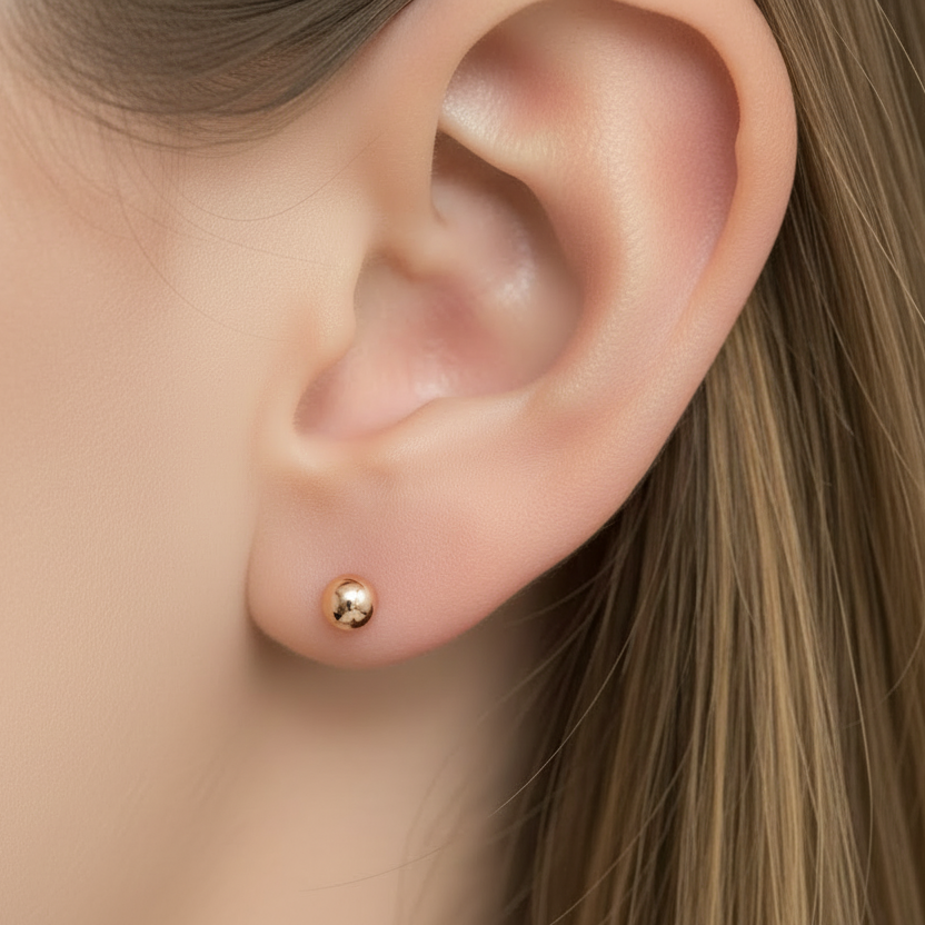 9ct Gold Ball Stud Earrings 3.5mm