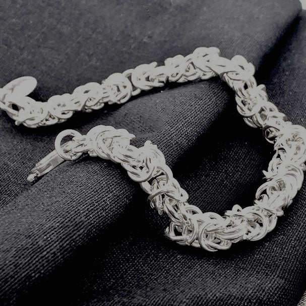 Byzantine Unisex Sterling Silver Bracelet