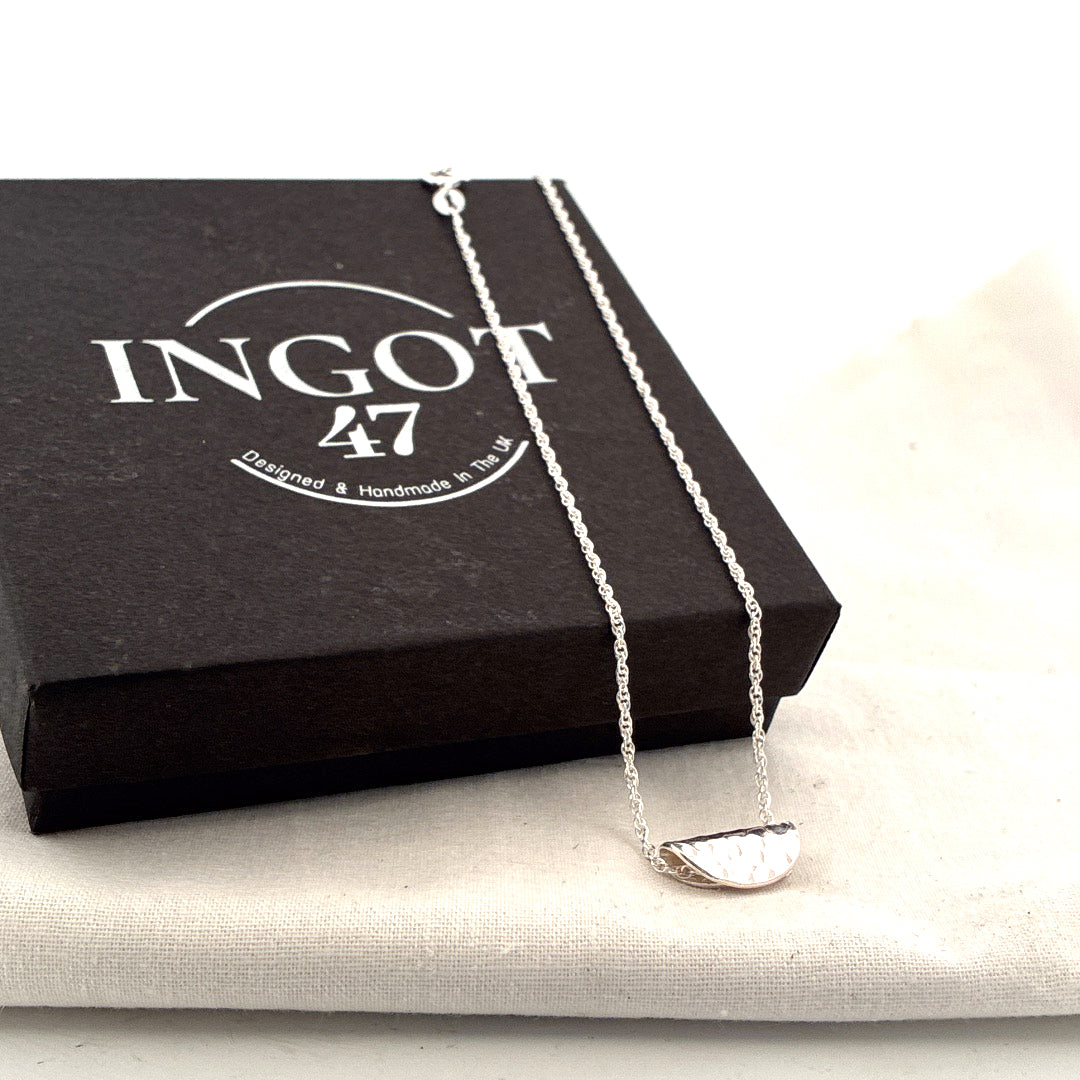 Formed Polished Sterling Silver Pendant Necklace