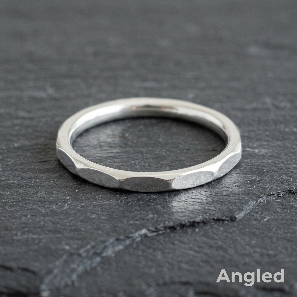Angled stacking ring on slate, using the three real reference photos