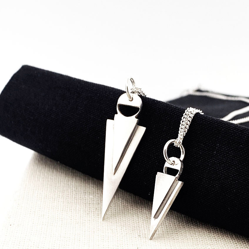 Art Deco Arrowhead Sterling Silver Pendant
