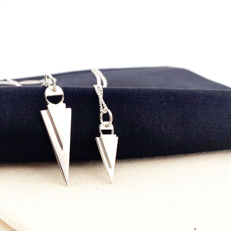 Art Deco Arrowhead Sterling Silver Pendant