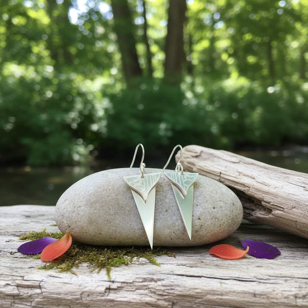 Broadway Sterling Silver Earrings in outdoor setting