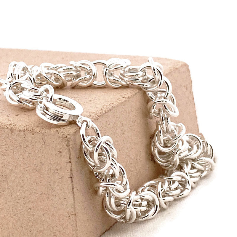 Byzantine Unisex Sterling Silver Bracelet