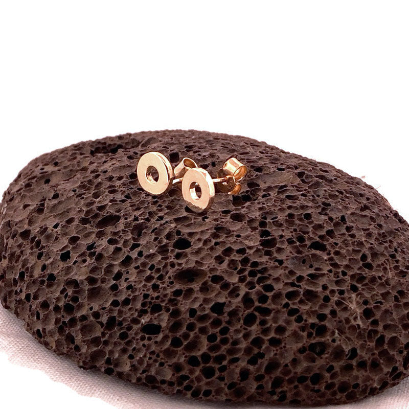 9ct Gold Circular Stud Earrings