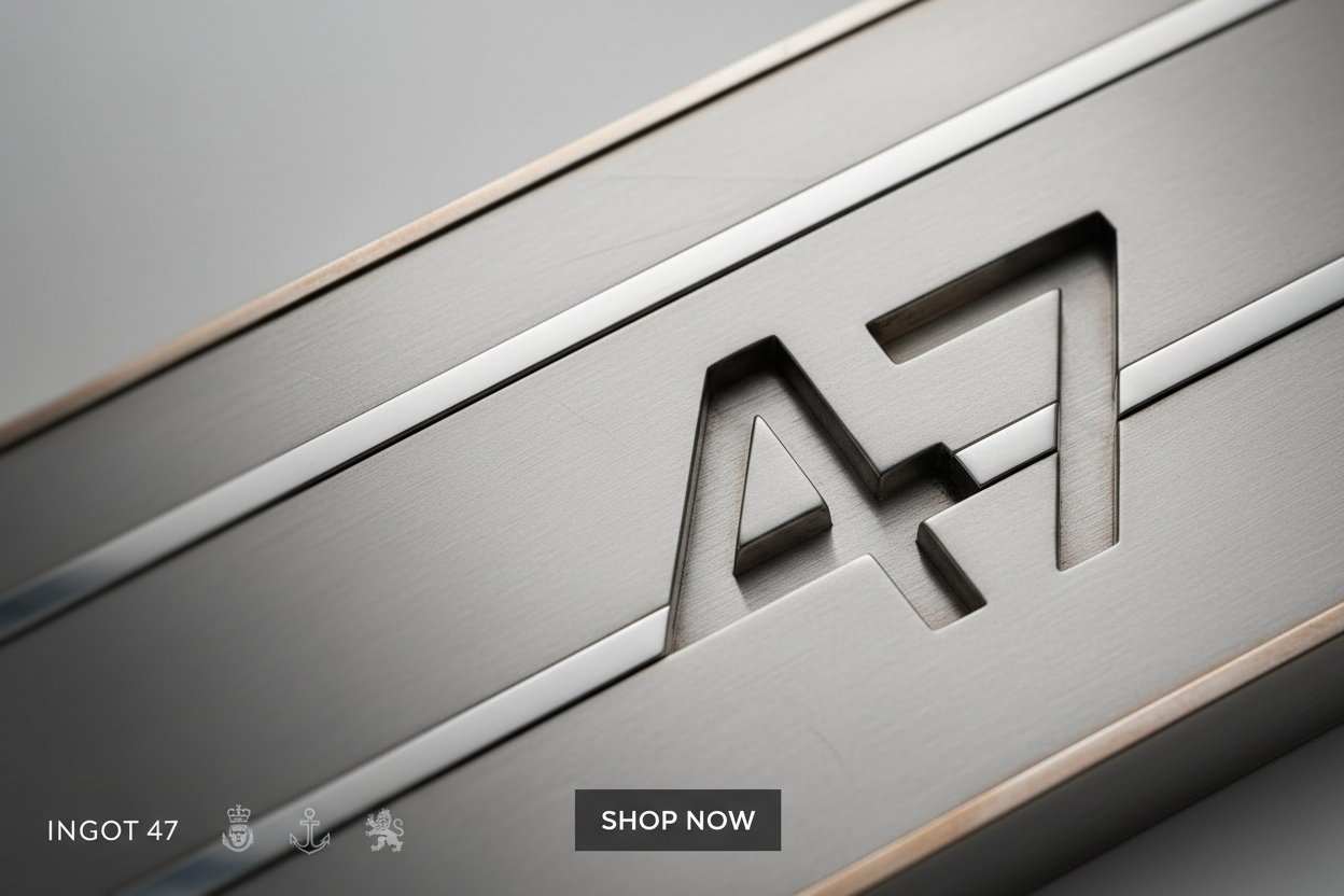 Ingot 47 brand background for Shop Now button