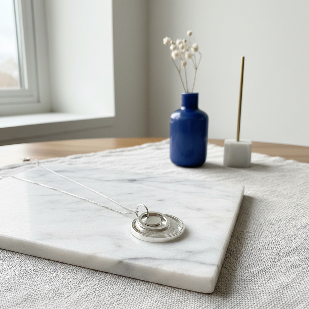 Nestled Sterling Silver Pendant indoor setting