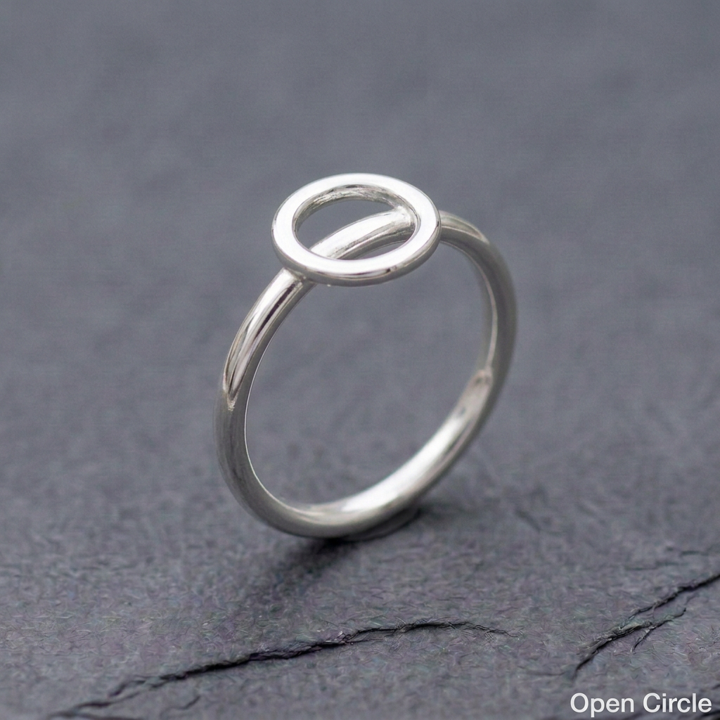 Open Circle stacking ring with a fully round-wire shank