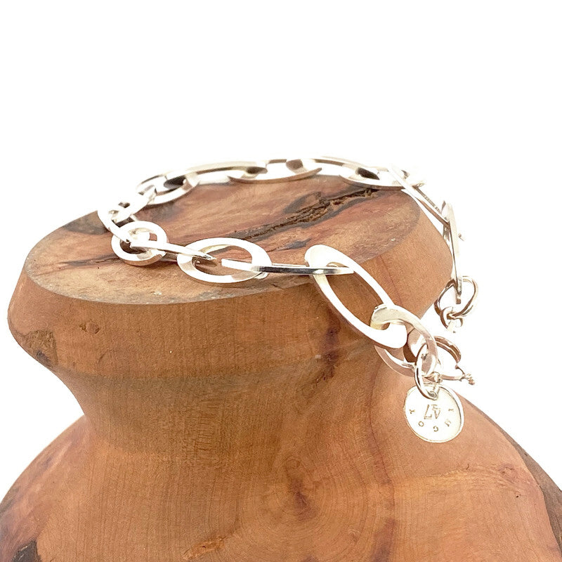 Oval Link Chain Sterling Silver Bracelet