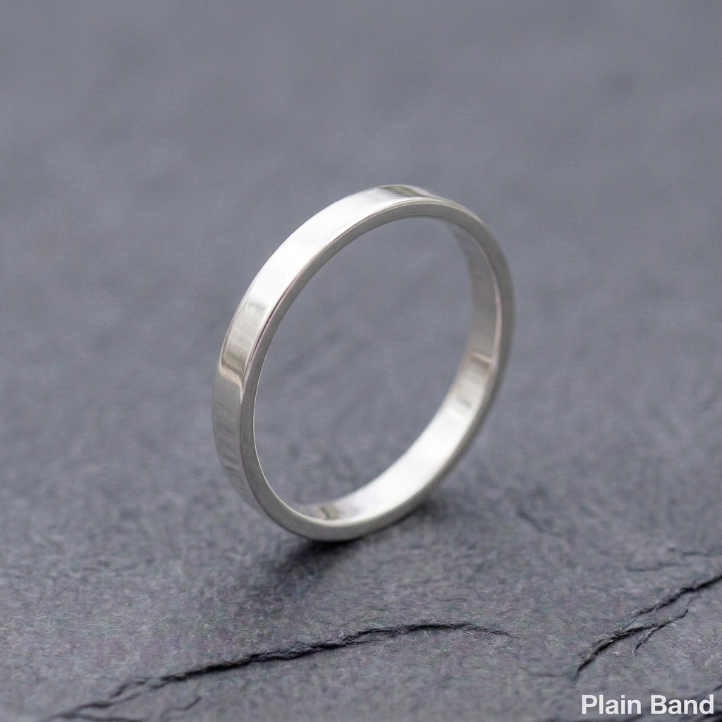 Plain Band silver ring with a slightly thinner profile
