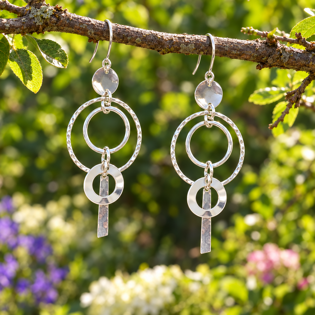 Revised earrings on a garden branch