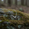 Silver chevron pendant - outdoor square