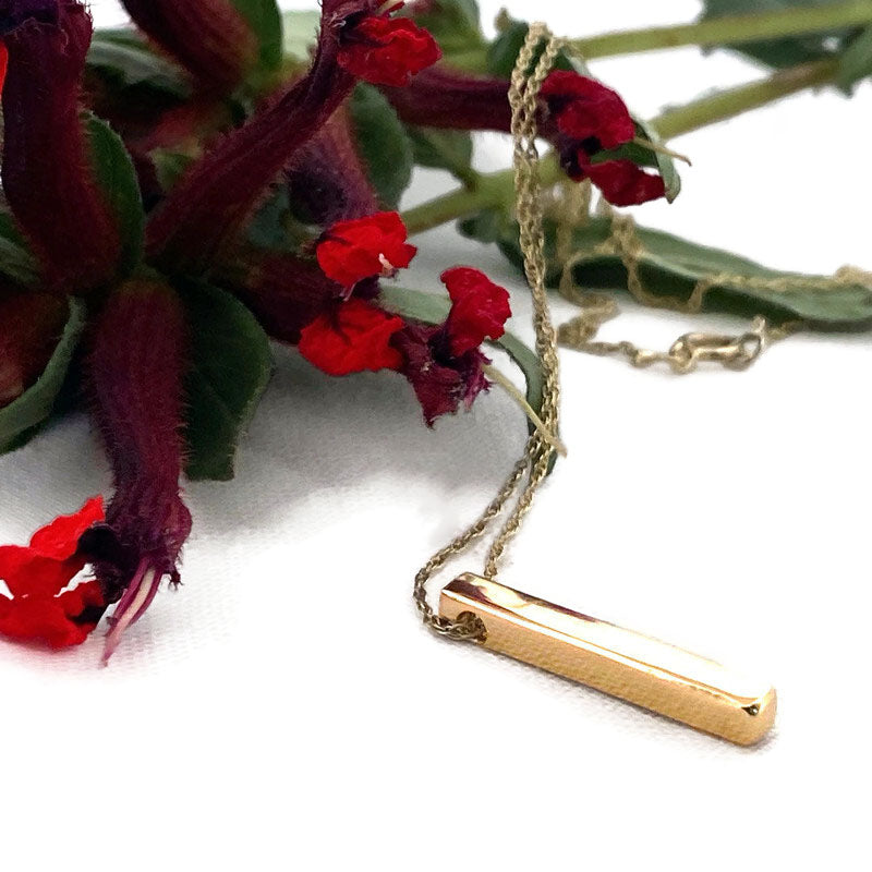 9 ct Gold Vertical Ingot Pendant