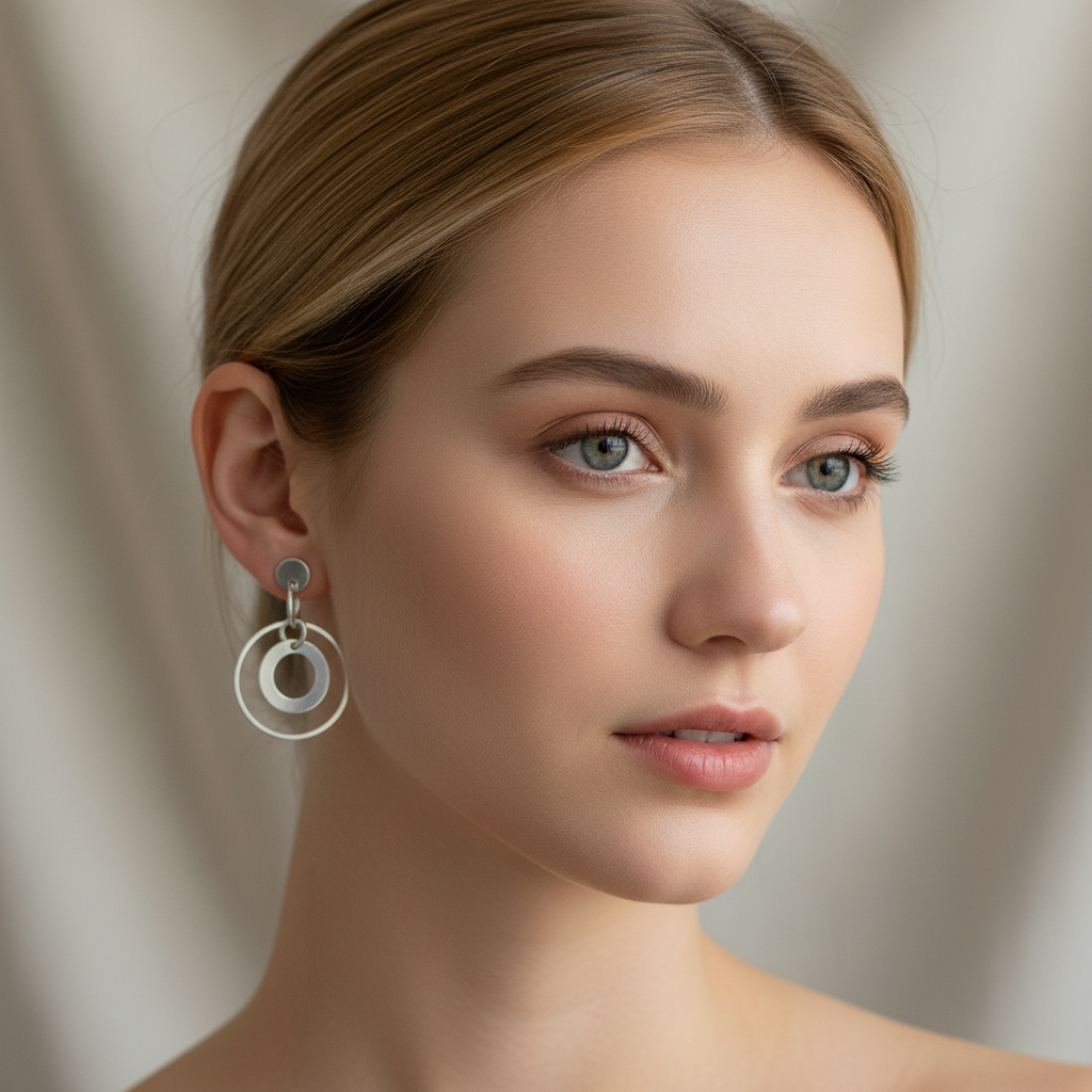 Synergy Short Earrings - Young Blonde Model