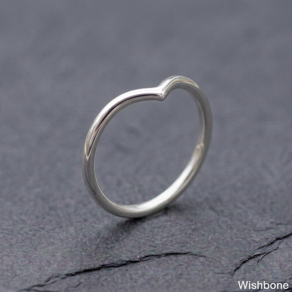 Wishbone silver ring, smooth polished round-wire correction
