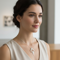 Woman wearing Avalon Sterling Silver Pendant